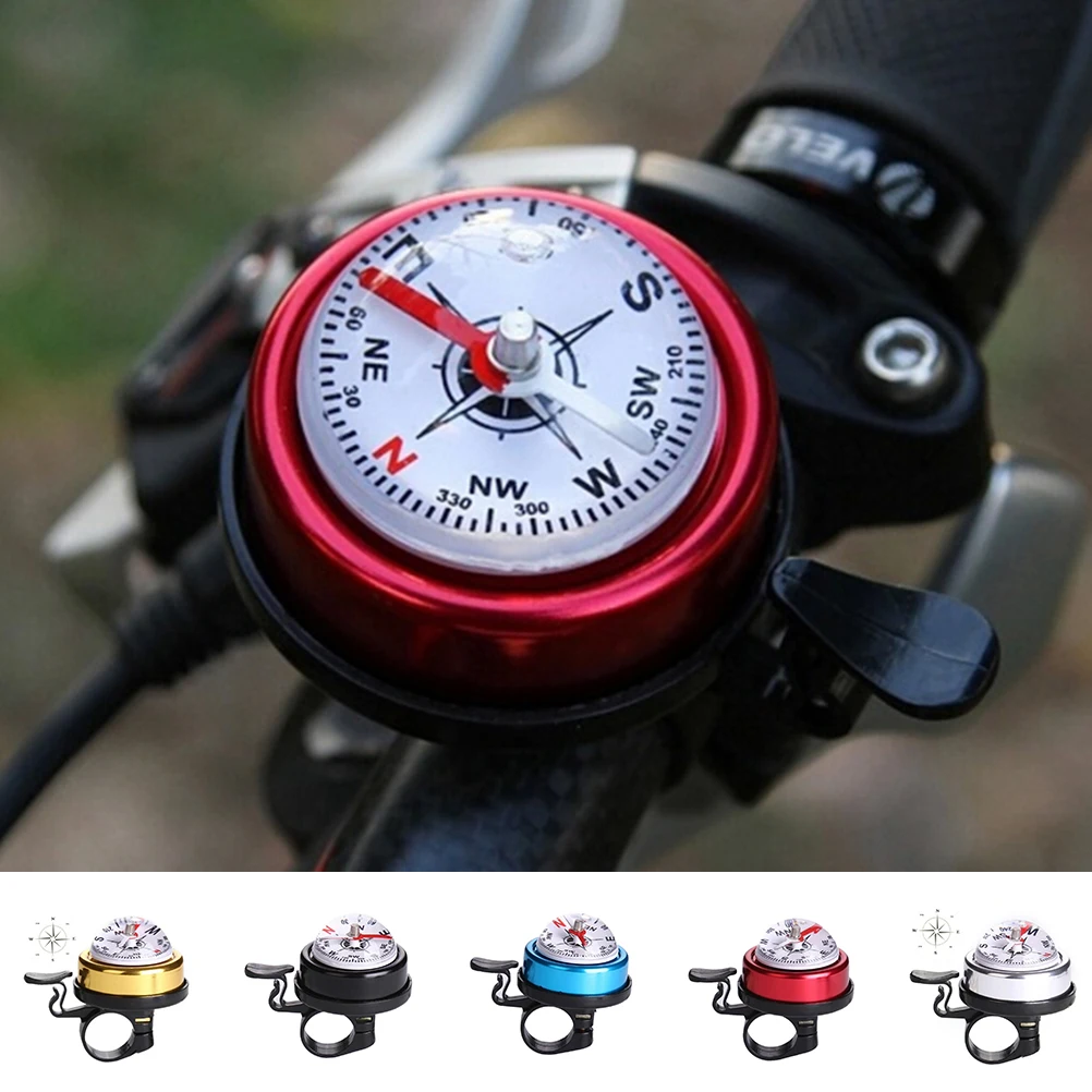 

1 PCS Aluminium alloy metal bike handlebar bell ring with compass cycling sport bicycle accessories 5 colors