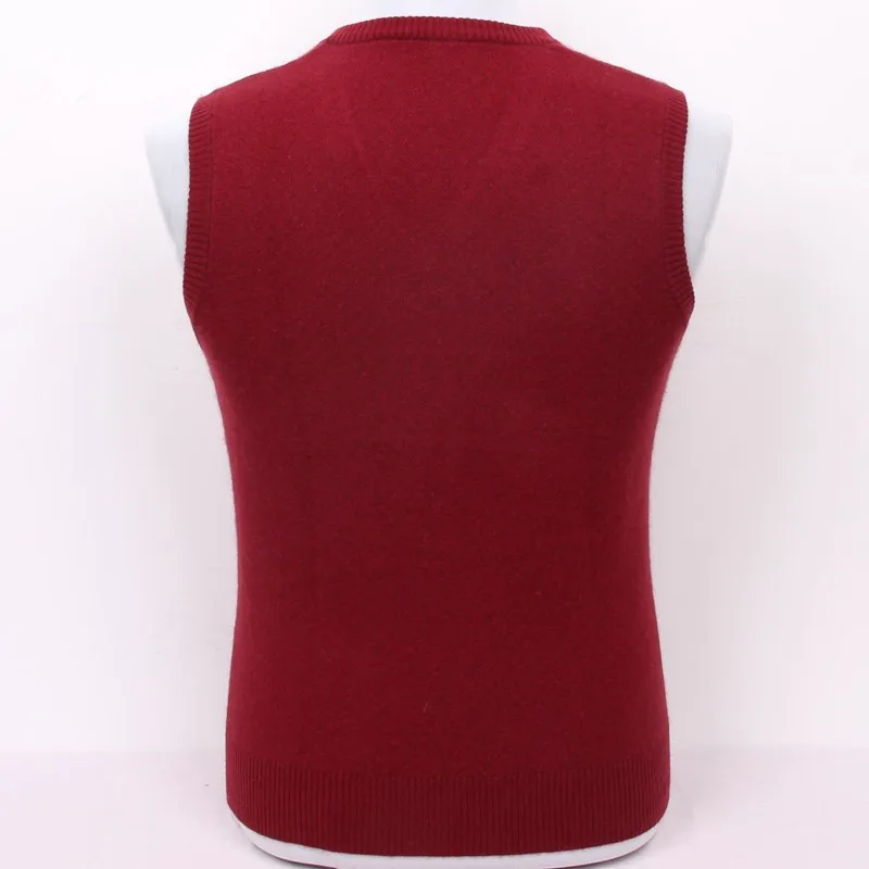 100% козья кашемир мужской жилет свитер Аргайл плед большие размеры папа одежда Красный Серый Синий S/105-3xl/130