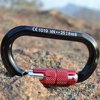 

Newest Wholesale Professional 25KN Outdoor Climbing Buckle Carabiner O-shape Automatic Lock Carabiner Mountaineering Buckle