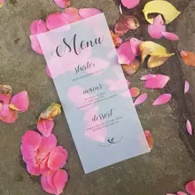 Пользовательская каллиграфия веллум меню карты