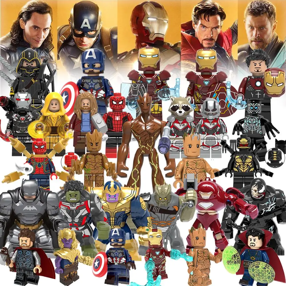 Legoing marvel super heroes set batman avengers endgame thanos Iron Man thor hulk building blocks toys figures for children gift