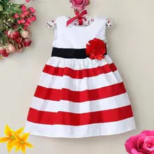 Детское платья для маленьких девочек и детей ясельного возраста в полоску без рукавов летнее платье платье-жилет костюм