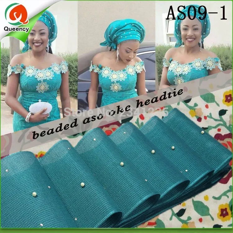 AS09 новейшая африканская Асо-Oke Headtie прочная и плотная Королевский цвета в африканском стиле Aso Oke с бисером и камнями для вечерние дня рождения или свадьбы