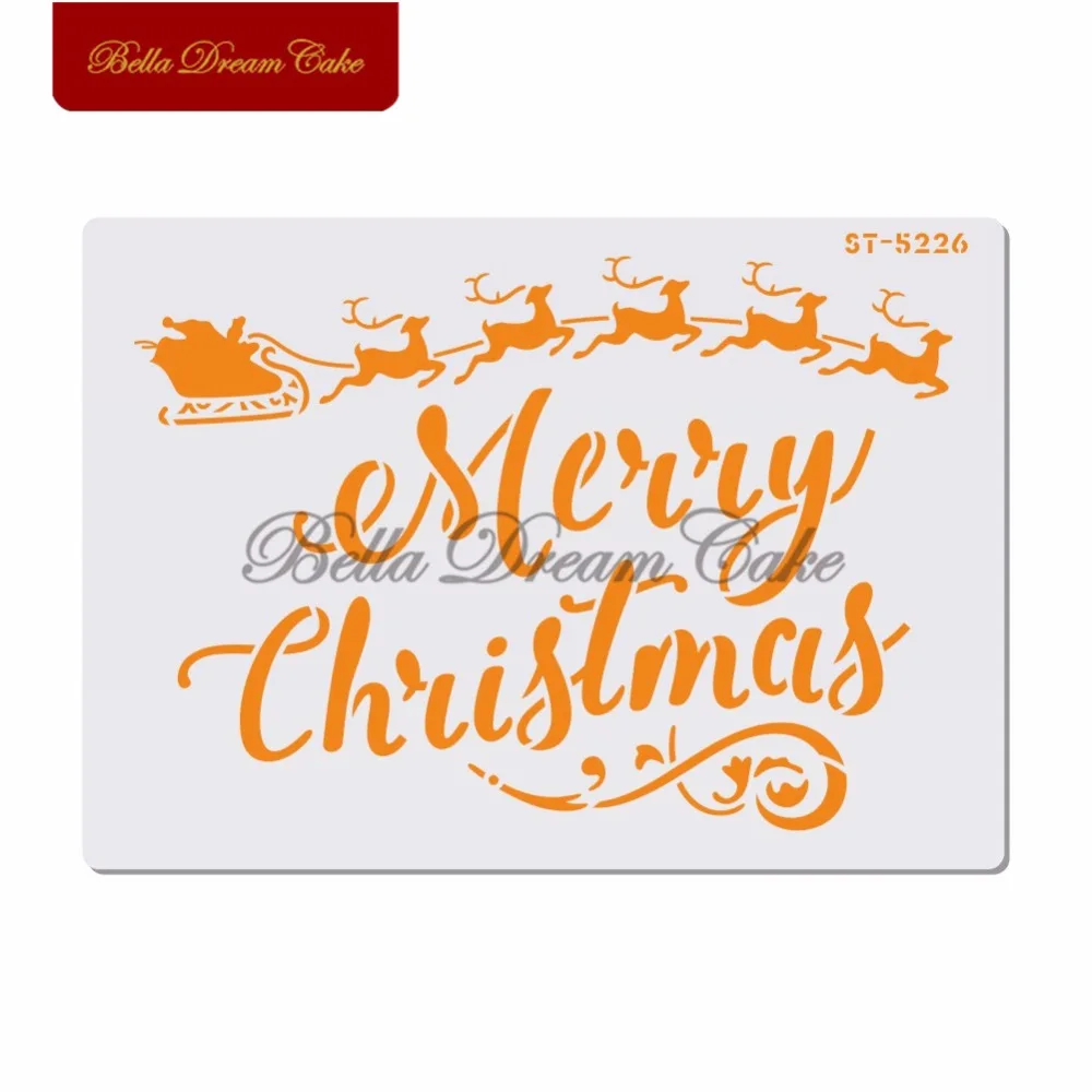 

Christmas Santa Design Cake Stencil Layering Plastic Stencils DIY Scrapbooking Painting Drawing Stencils Template Cake Tool