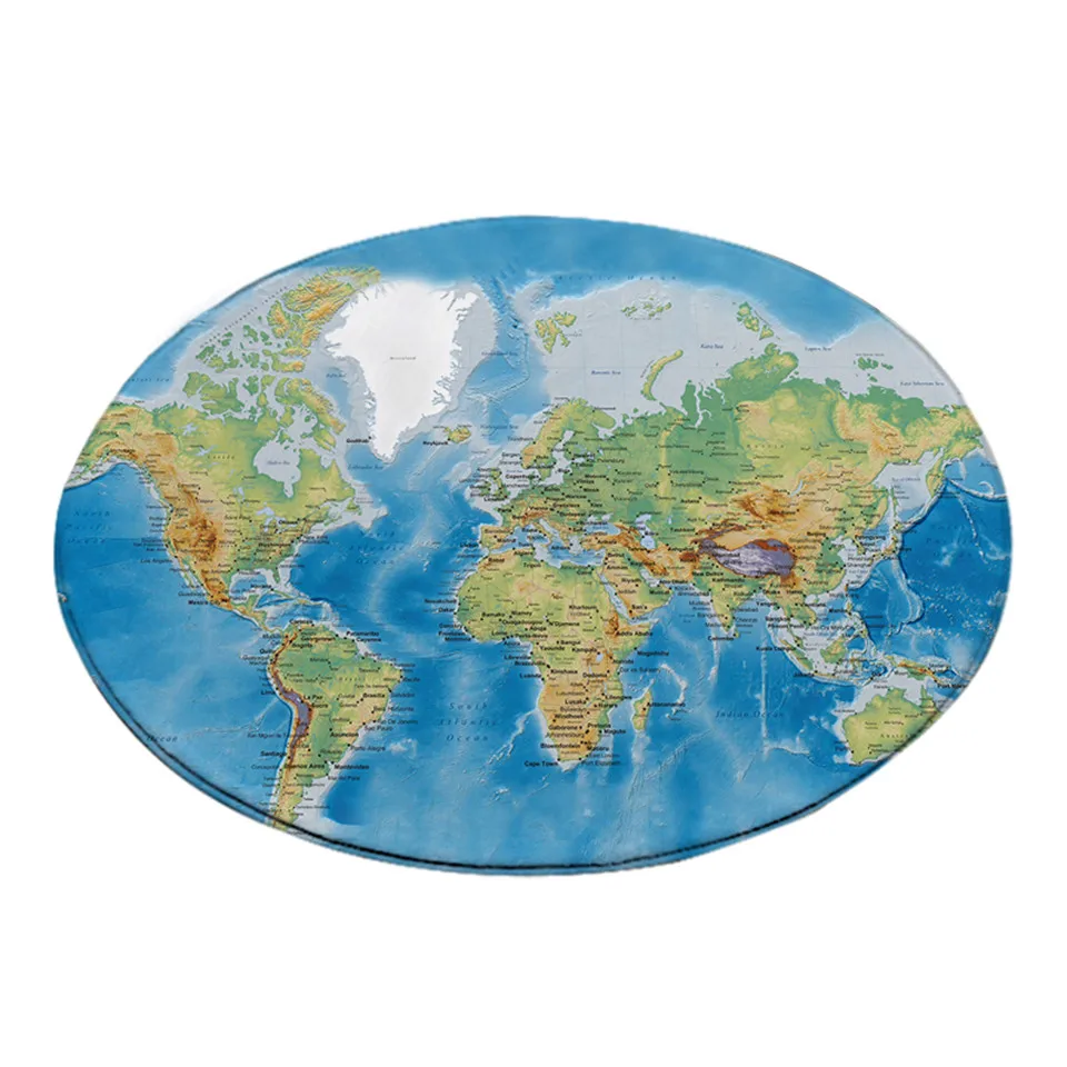 BeddingOutlet World Map Round Carpets For Living Room Vivid Printed Chair Area Rug Blue Floor Mat for Bedroom Kids Play Tent Mat BeddingOutlet World Map Round Carpets For Living Room Vivid Printed Chair Area Rug Blue Floor Mat for Bedroom Kids Play Tent Mat