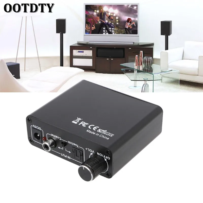

OOTDTY Digital To Analog Audio HiFi Headphone Amplifier Toslink Coaxial Mutual Convert