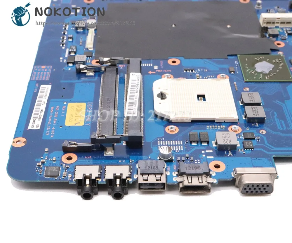 60% OFF  NOKOTION For Samsung NP-NP300E5Z NP300E5Z NP300 Laptop Motherboard Socket FS1 DDR3 BA41-01821A BA92