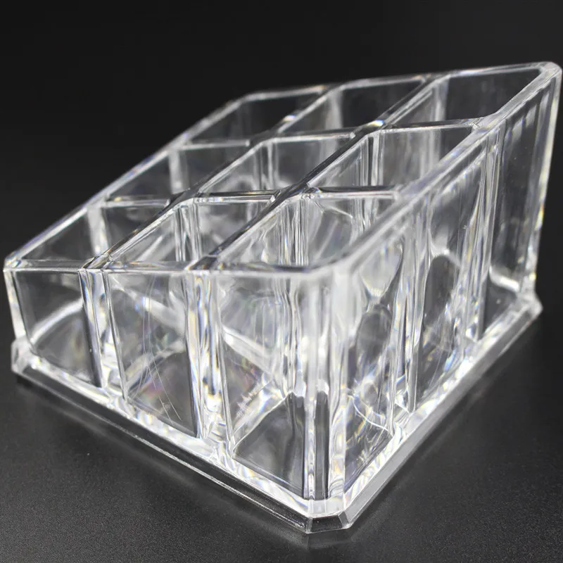 9 Grid Acrylic Cosmetics Organizer Brush Lipstick Holder Makeup Storage Corganizer Box For Cosmetics (6)