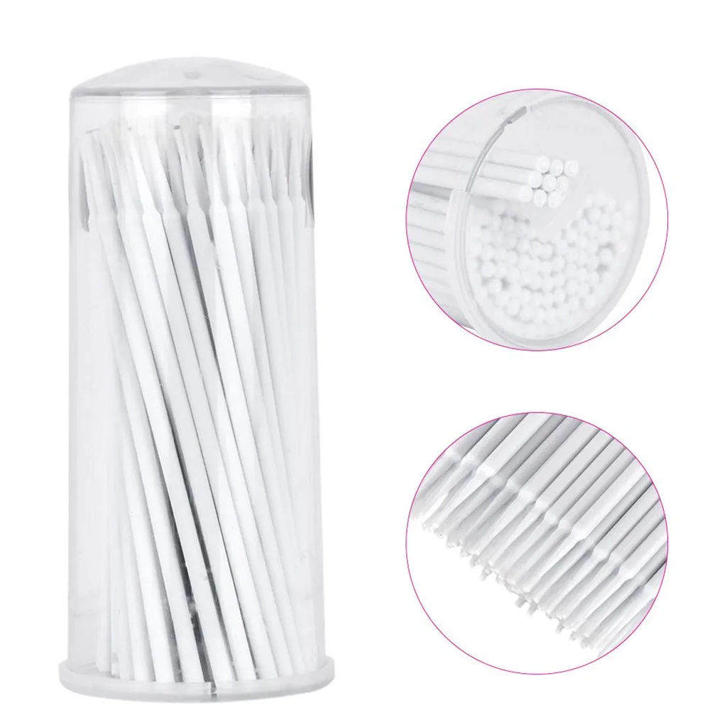 2 Bottles Micro Brushes Swabs Disposable Eyelash Mascara Applicator Makeup