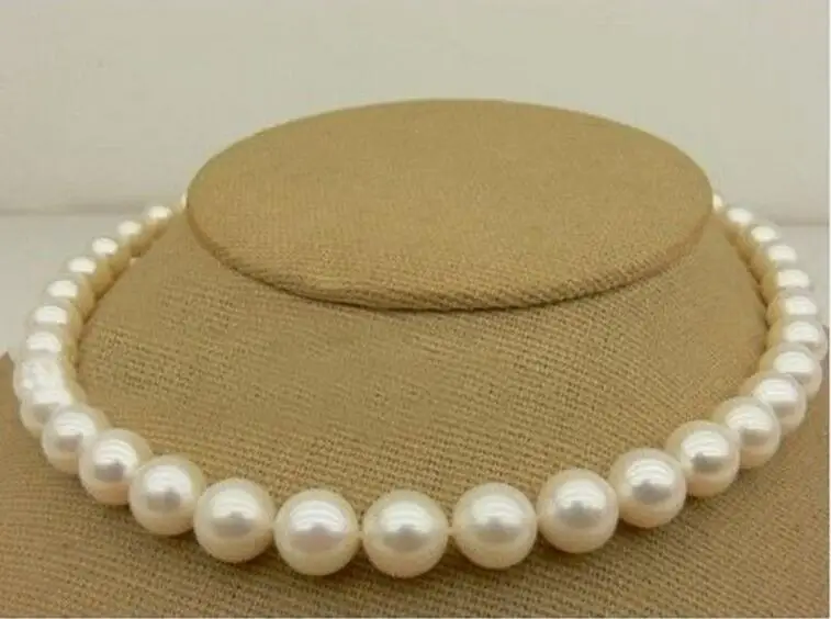 

Hot sale new Style >>>>>Natural AAA++ 9-10 MM SOUTH SEA white PEARL NECKLACE