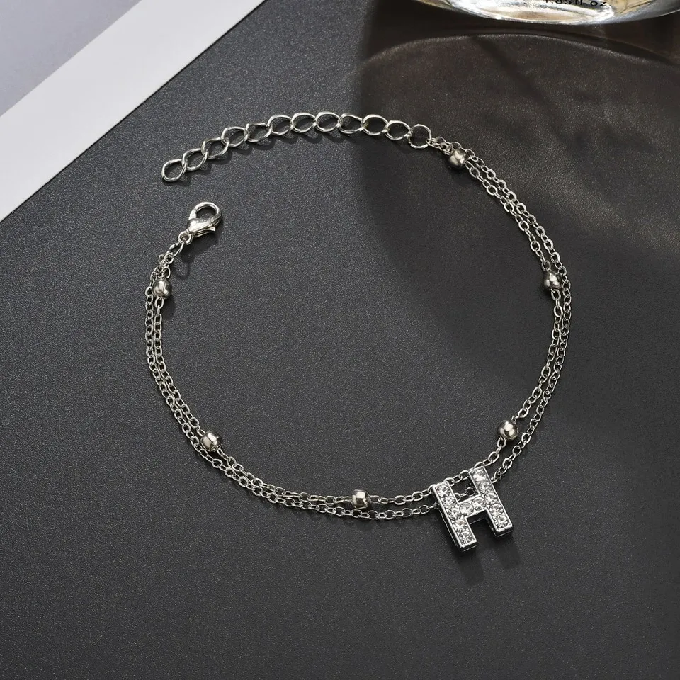 Женские многослойные браслеты с буквами Infinity серебряного цвета на ручную