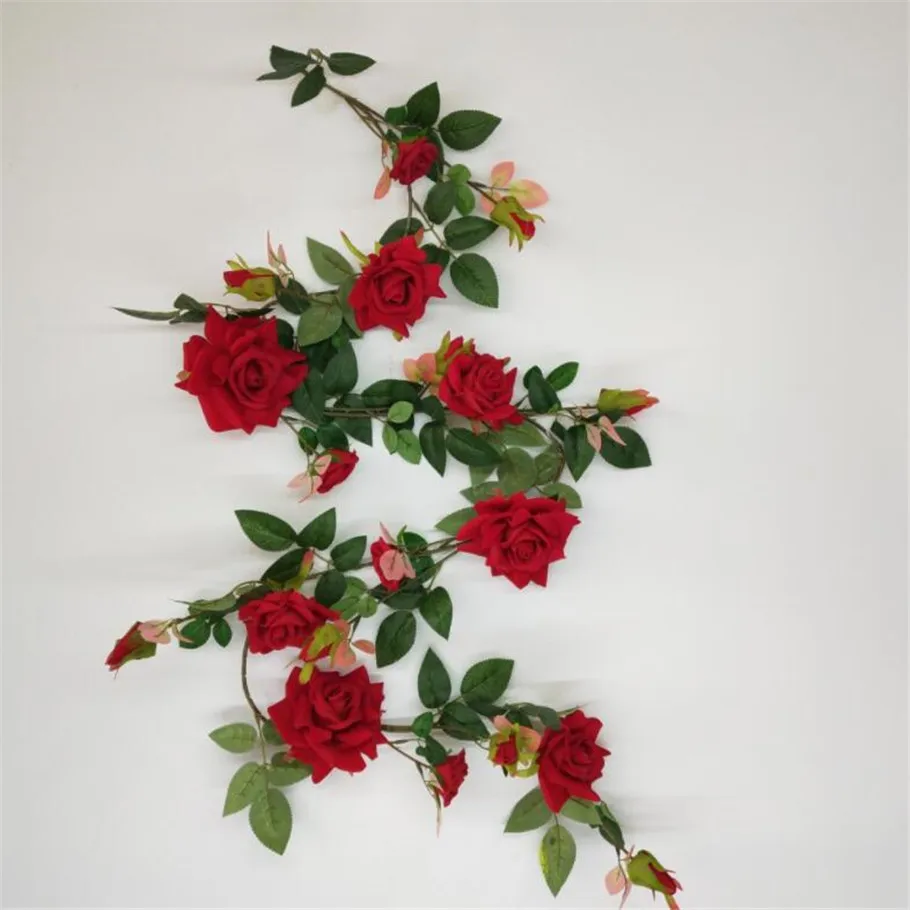 one rose flower vine artificial red velvet rose vines wall mounted