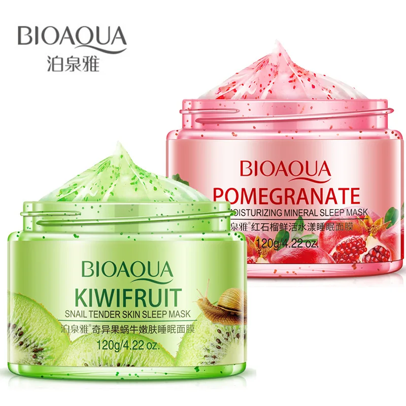 Bioaqua ночная маска. Маска для лица BIOAQUA Pomegranate. Маска для лица ночная гранат BIOAQUA 120г. Ночная маска для лица BIOAQUA"Kiwifruit Snail tender Sleep Mask"120g.. Ночная маска киви БИОАКВА.