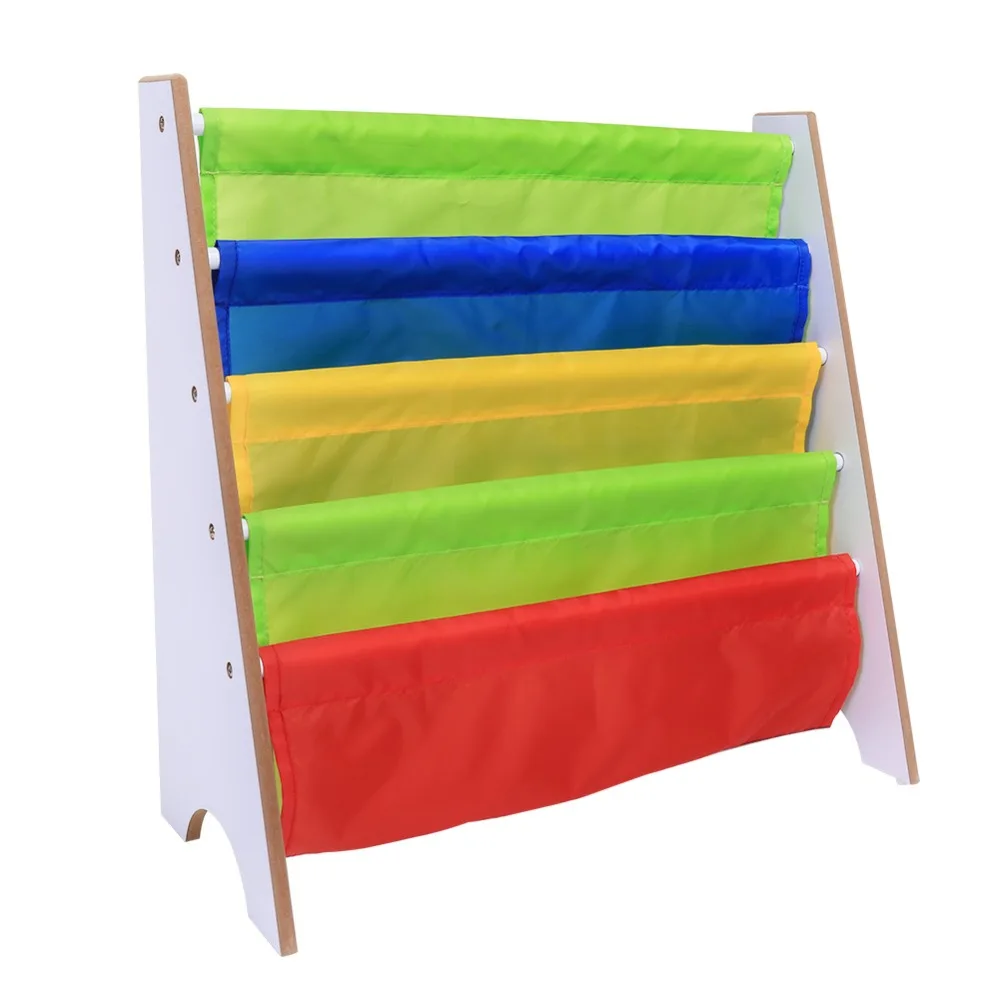 

Furniture Bookcase Shelve Toy Storage Rack Multi-color Pocket Wooden Shelf Dark Wood Grain/ White 2 Type for Choose