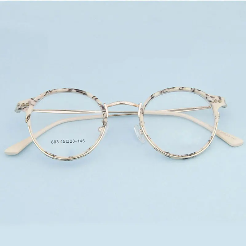 Gmei оптические Винтажные Украшения оптические очки в оправе при близорукости круглые металлические пластиковые женские очки Oculos De Grau A803