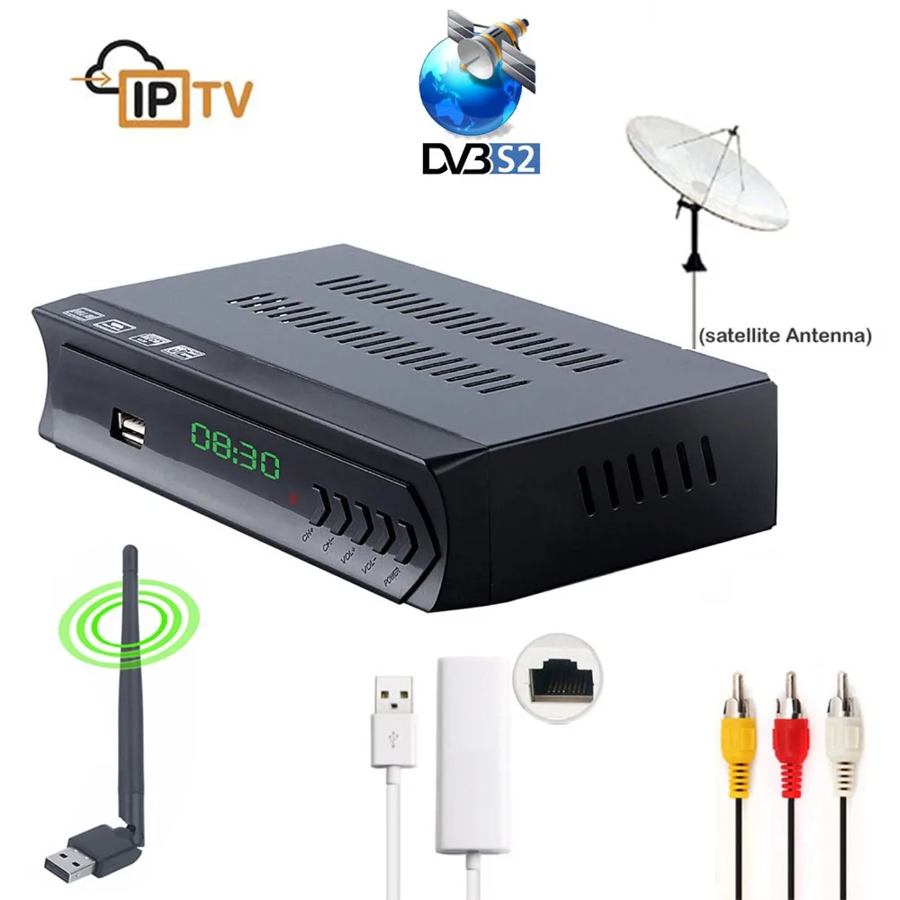 comprar Koqit m3u IPTV HD Receptor de TV Digital Via Satélite Receptor Combo Youtbe DVB S2 RJ45 de Internet Wi fi USB Lan IKS Declínio Biss poder vu