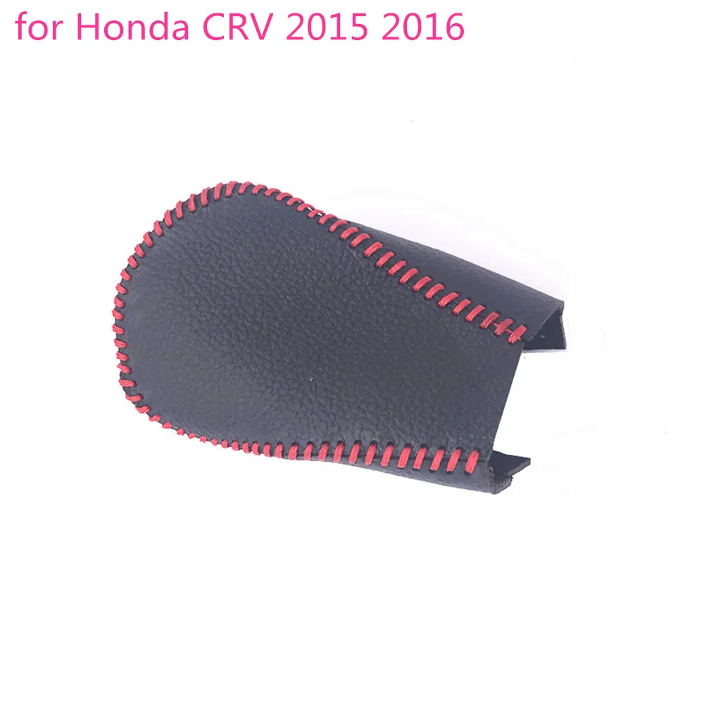 

Genuine Leather Cover Hand sewing Automatic transmission black Gear Shift Collars for Honda CRV 2015 2016