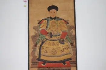 

ANTIQUE CHINESE QING DYNASTY HUANGDI PORTRAIT SCROLL PAINTING Pu yi