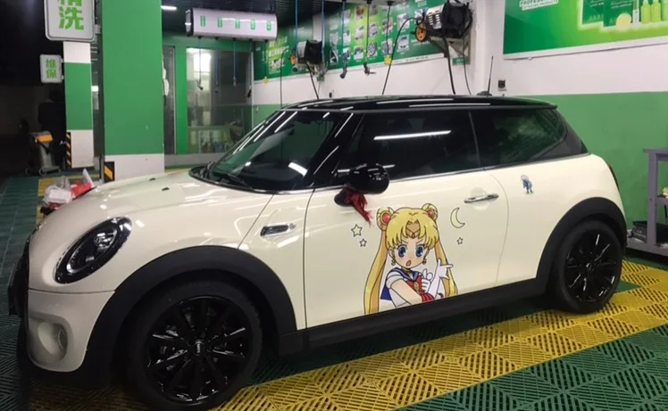 Наклейки для автомобиля с левой стороны DIY персональная мода мультфильм аниме уличная мода царапины крышка Сейлор Мун автомобильные наклейки