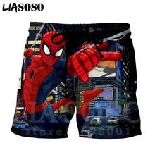LIASOSO 3d принт мстители супергерой Супермен Человек-паук Логотип Для Мужчин's Шорты пляжные Рубашки домашние доска Шорты брюки X1168