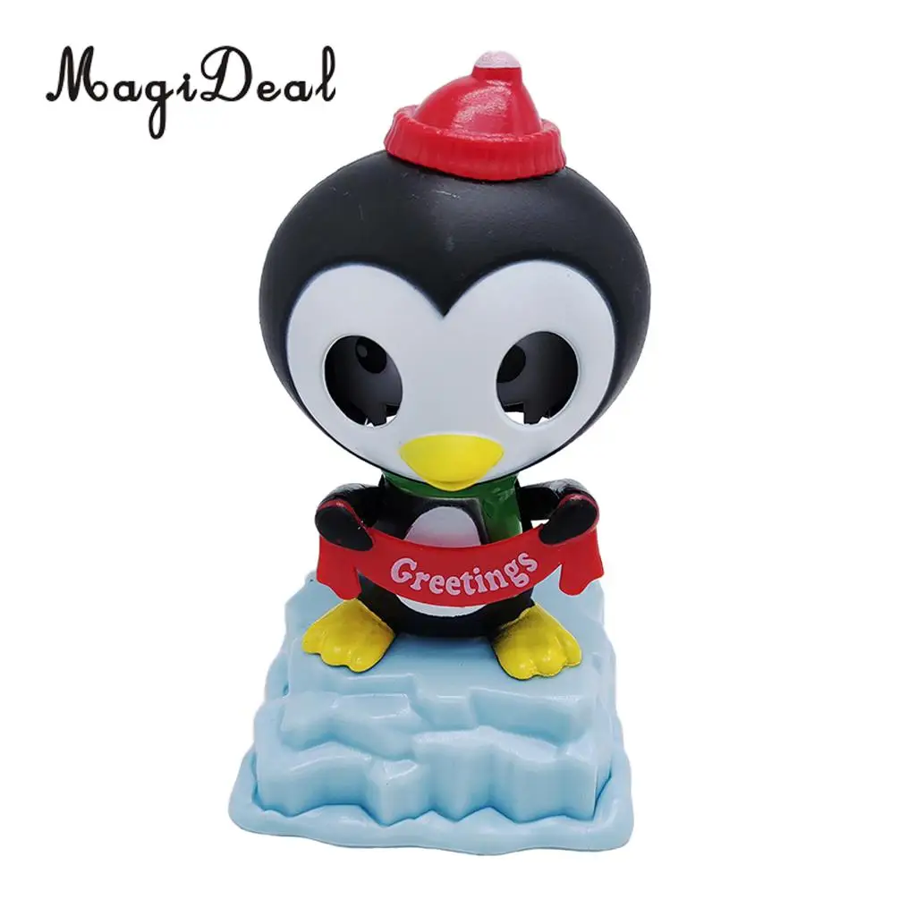 Solar Powered Bobbing Penguin Animal Figure - Fun Solar Science Toy Home Desktop Car Decor Bobbleheads Animal Pet Model