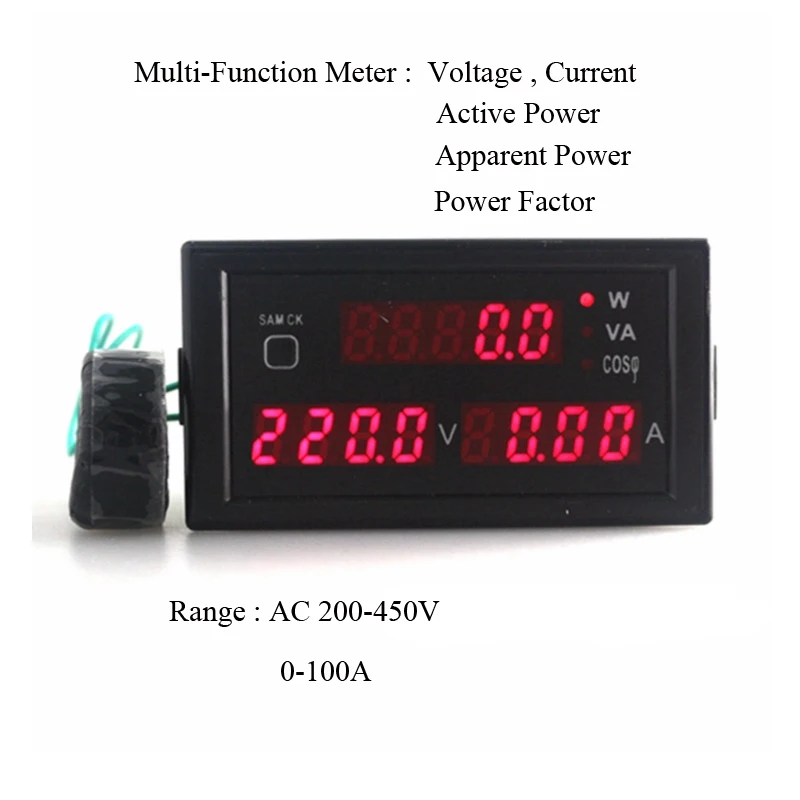 Multi Functional LED Display Panel Meter Voltmeter Ammeter with Active