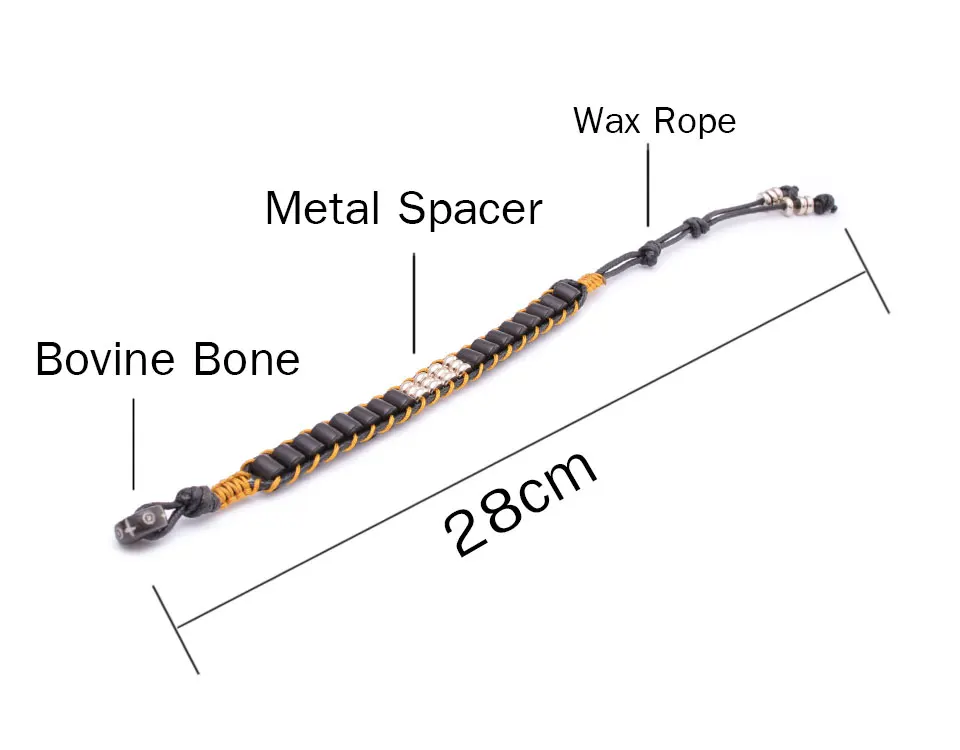Браслет ручной работы из восковой веревки, тканый браслет для влюбленных, простой модный браслет из натурального дерева с бычьей костью, богемный браслет для йоги, для мужчин и женщин