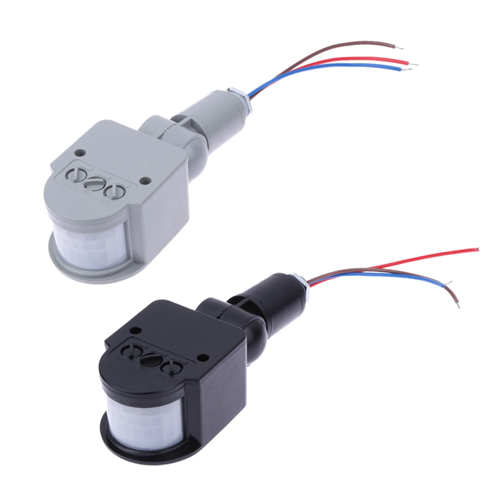 

Motion Sensor Light Switch Outdoor 85-265V Automatic Infrared PIR Proximity Switch for LED Light Gray Black Worldwide