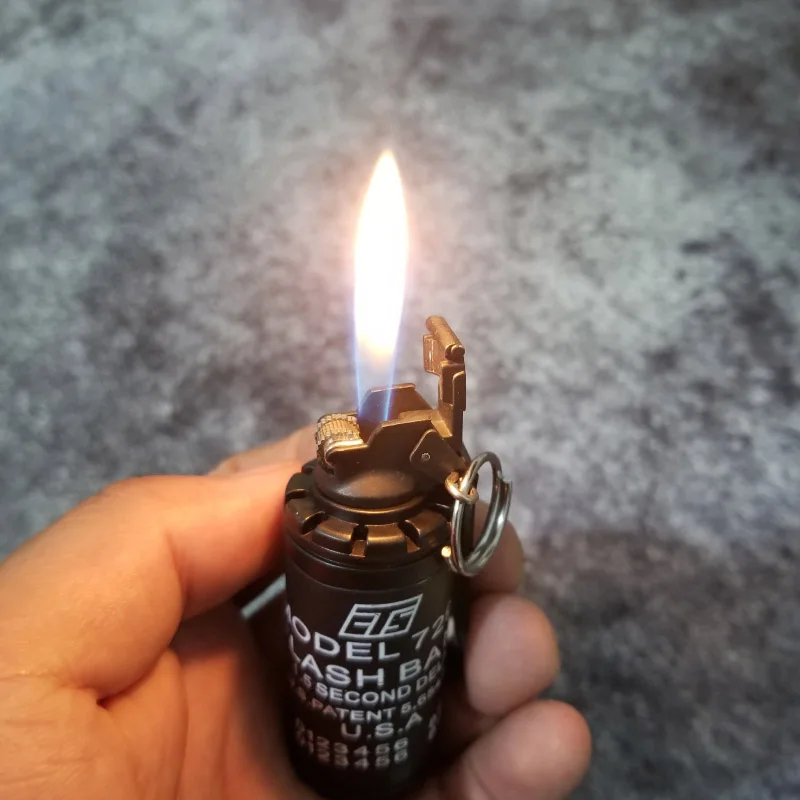 

Mini Military Army Model Hand Grenades Flame Refillable Gas Lighters Windproof Portable Bomb Pendant Metal Lighters For Men Gift
