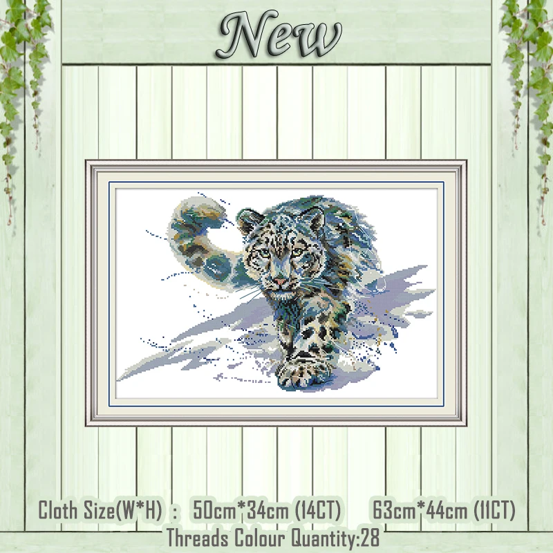 

Snow leopard animals decor painting counted printed on the canvas DMC 11CT 14CT kits DIY Cross Stitch embroidery needlework Sets