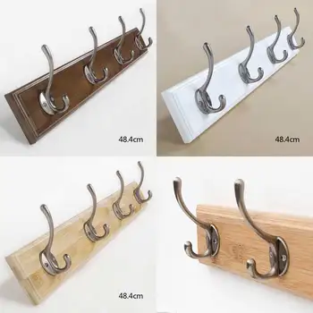 

Bamboo base with 4pcs metal hook coat hanger, wall mount holder,
