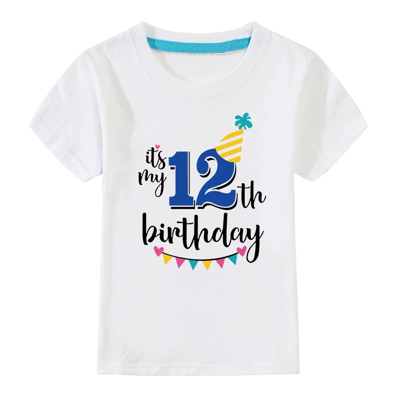 Boys Birthday Shirts 4 Years Summer Cotton T Shirt For Boys Kids Fashion Kids Clothes Cotton Children Clothes Kids White Shirt - Color: White-12