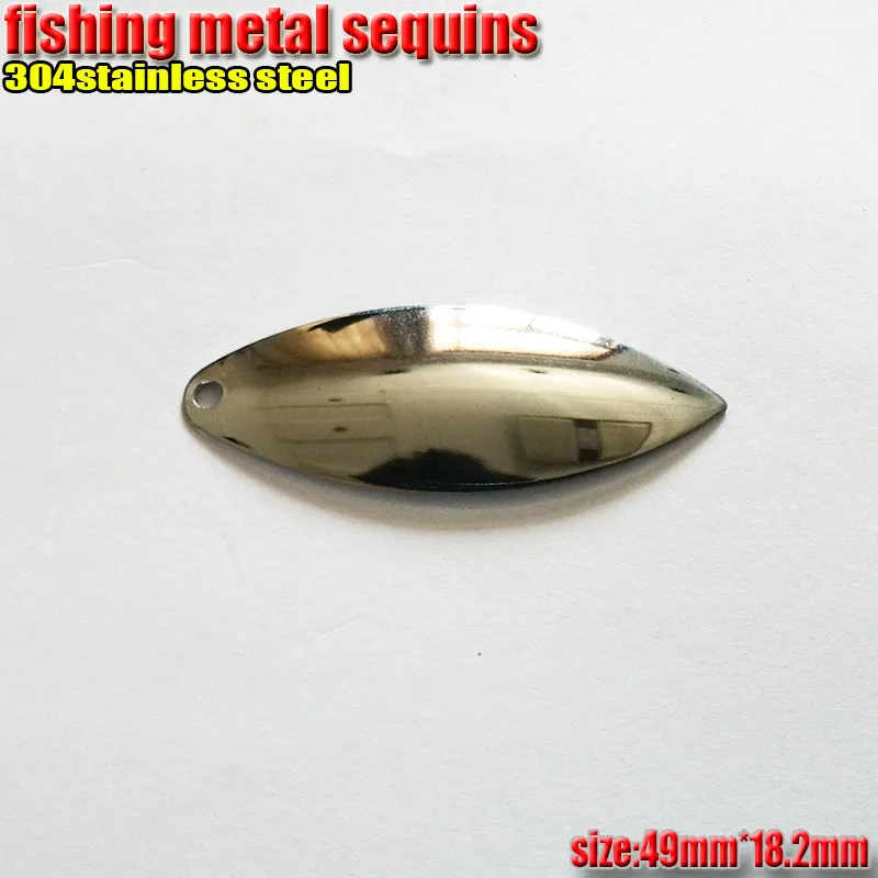 

2017new fishing metal sequins willow leaf or fishing spoon lures chromium plating length 49mm*width18.2mmquantily30pcs/lot
