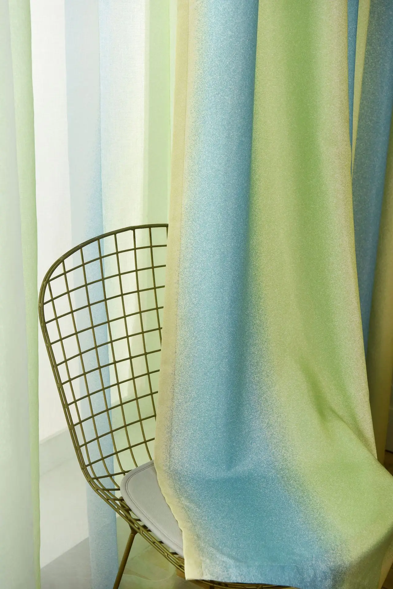Современные минималистичные средиземноморские шторы для гостиной, занавески, скандинавские градиентные полосатые занавески для спальни, занавески из тюля