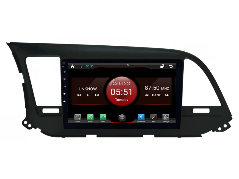 Top Elanmey top equipped 8 core+64G rom android 8.1 car radio for HYUNDAI ELANTRA 2016 Auto AC HU DSP Gps multimedia head unit 0