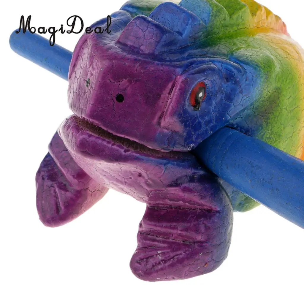 Thailand Hand Carved Wood Frog Guiro Rasp Croaking Sound Toy Musical Instruments Tone Block Feng Shui Figurines Lucky Crafts