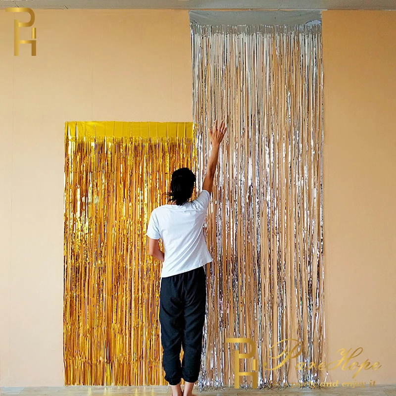 Party Wedding Decorations Backdrop Curtain Tinsel Foil Curtain Birthday Baby Shower Party Rain Sequin Backdrop PhotoBooth Drapes