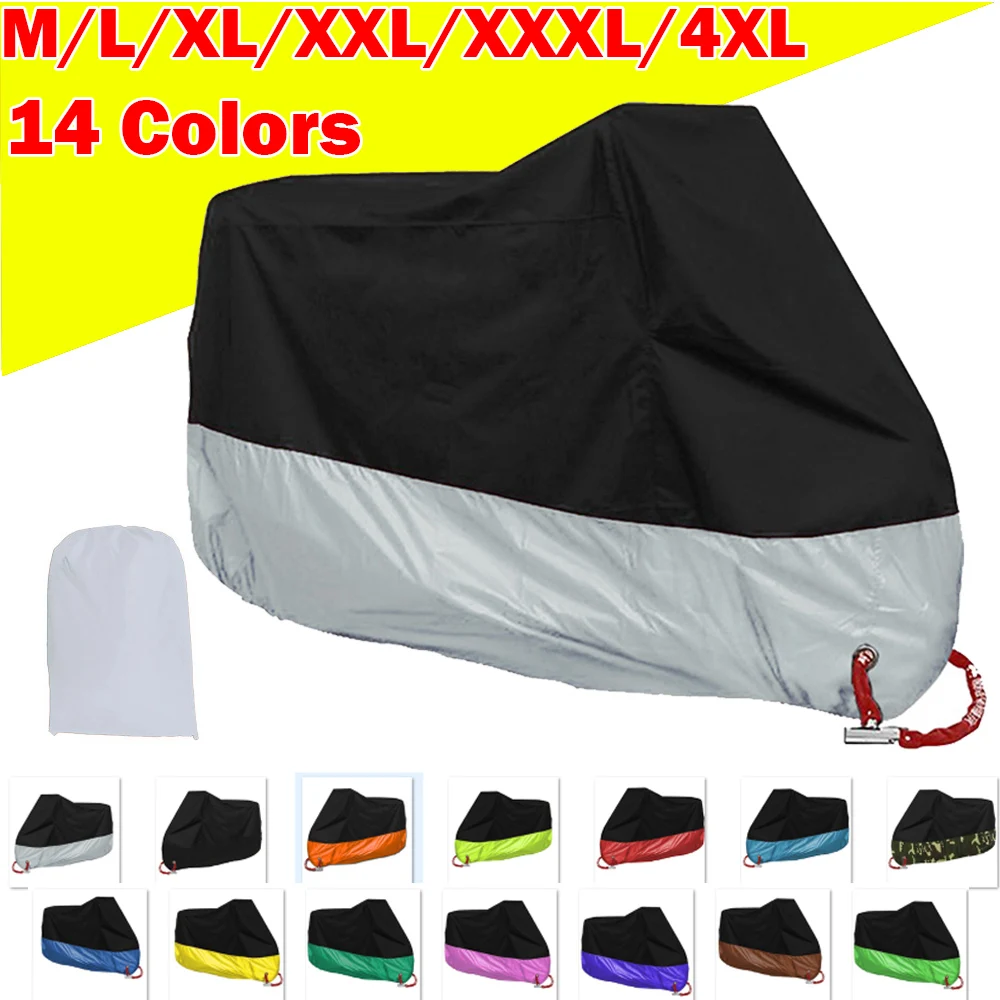 XXXXL Motorcycle Rain Dust Cover Waterproof Protector Black//Green 116/"x43/"x55/"