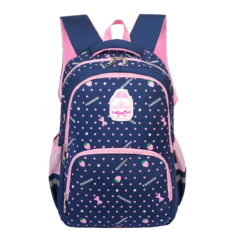 

Children Dot Printing School Bags for Grade 3-6 Teenagers Girls Big Capacity Orthopedics Backpack Kids Primary School Book Bag