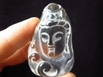 

free shipping 30g Natural clear Quartz Crystal Maitreya Buddha Statue Carving Pendant #C22