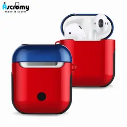 Ascromy для Airpods чехол Олеофобная Защита двойной слой Жесткий ПК силиконовый чехол для Apple наушники Airpods Funda аксессуары