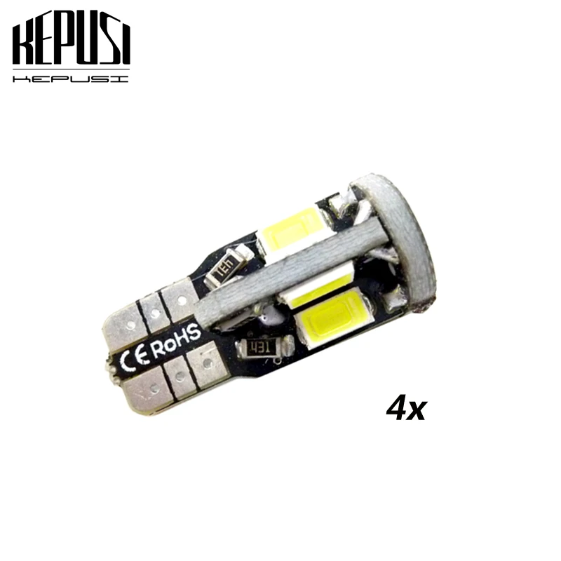 

4pcs W5W T10 Canbus LED Bulb 5730 5630 SMD Side Marker Wedge License Plate Reading Lamp For Car White Lights Warm White DC12V