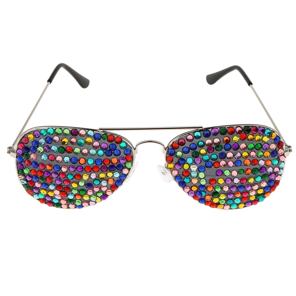 Adults Full Diamante Metal Eyeglasses Funny Stylish Party Glasses Photo Props Decoration Accessory | Тематическая одежда и