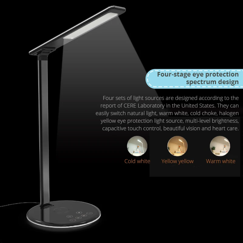 Cena Lampa LED BONOLA bezprzewodowa ładowarka do iPhone Xr 8 plus XsMax przełącznik dotykowy lampa biurkowa Qi bezprzewodowe ładowanie do Samsung S10 S9 S8