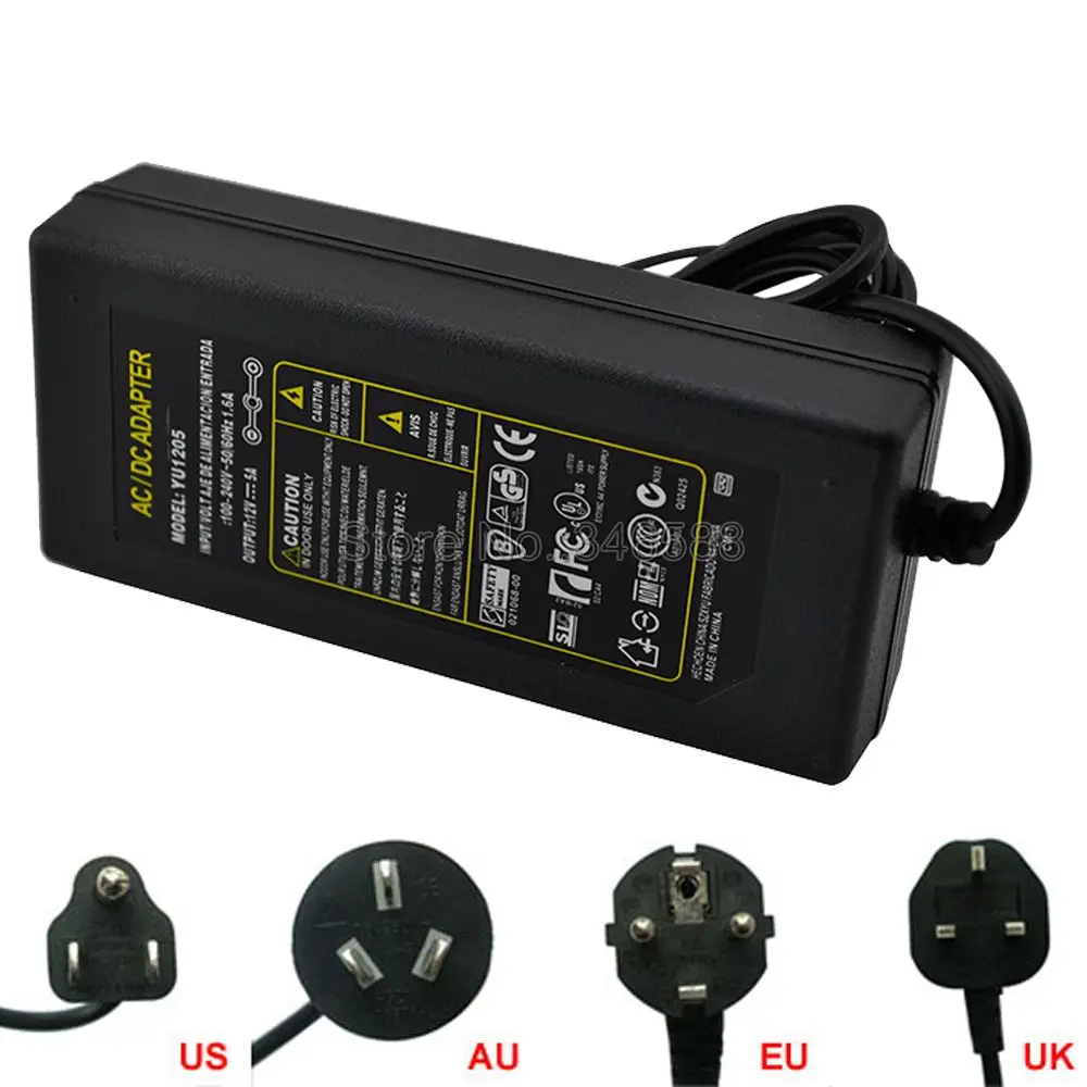 DC12V адаптер питания AC100V 240V Трансформаторы освещения к DC12V 5A/6A/8A/10A блок питания с США ЕС AU разъем для светодиодной ленты