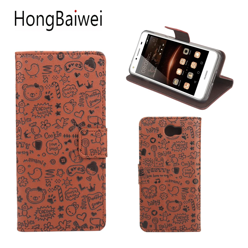 HongBaiwei чехол для Huawei Y5 II милый с крышкой Роскошный кожаный кошелек телефон сумка |