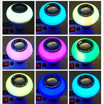 

Smart E27 Rgb Bluetooth Speaker 12w Led Bulb Light Music Playing Dimmable Wireless Led Lamp Novelty Lighting Remote Control
