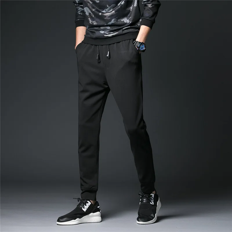 

2019 Spring Casual Pants Men New Silm Sports Trousers Boy Casual Solid Pants Gentleman Fashion Drawstring Pencil Pants Plus 5XL