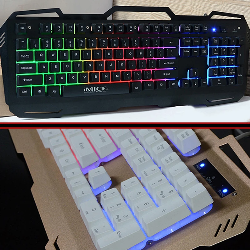 Игровая клавиатура iMice проводная USB с подсветкой игровые клавиатуры 104 клавишами