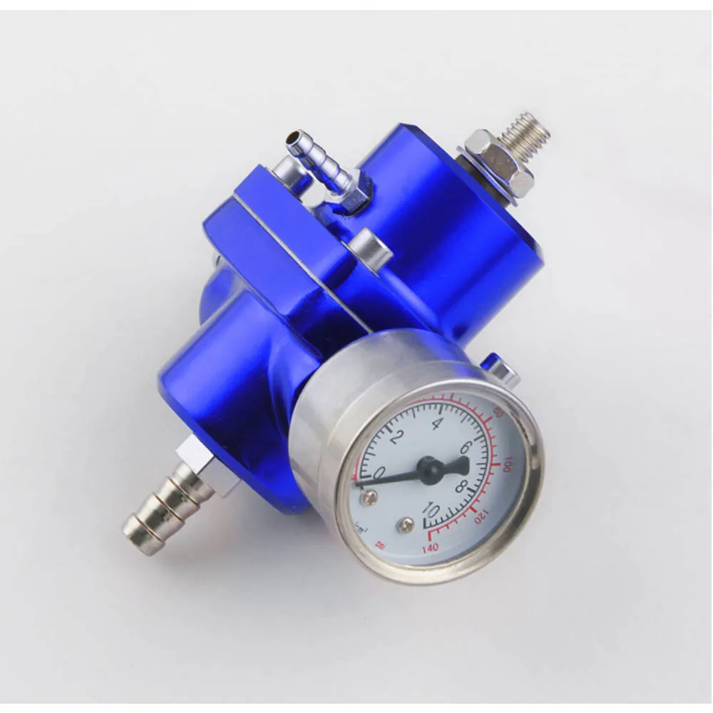 Регулируемый регулятор давления топлива FPR 0-140 Psi масляный манометр+ шланг Комплект Универсальный Jdm для Honda CRV - Цвет: Синий